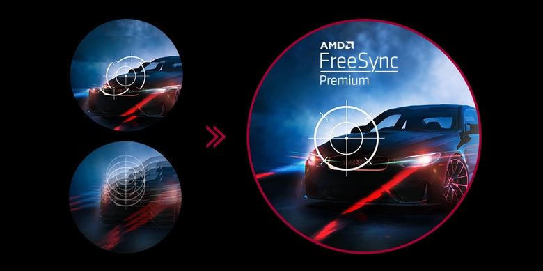 مانیتور ال جی مدل LG 24GQ50F-B از فناوری AMD FreeSync Premium پشتیبانی می‌کند.