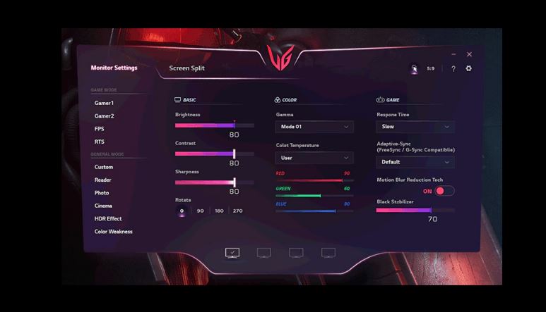 مانیتور LG مدل LG 24GQ50F-B دارای قابلیت Enhanced Gaming GUI است.