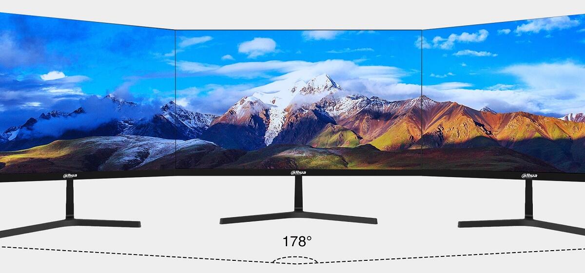 مانیتور داهوا LM24-B200S سایز 24 اینچ دارای حاشیه بسیار باریک و زاویه دید عریض 178 درجه است.