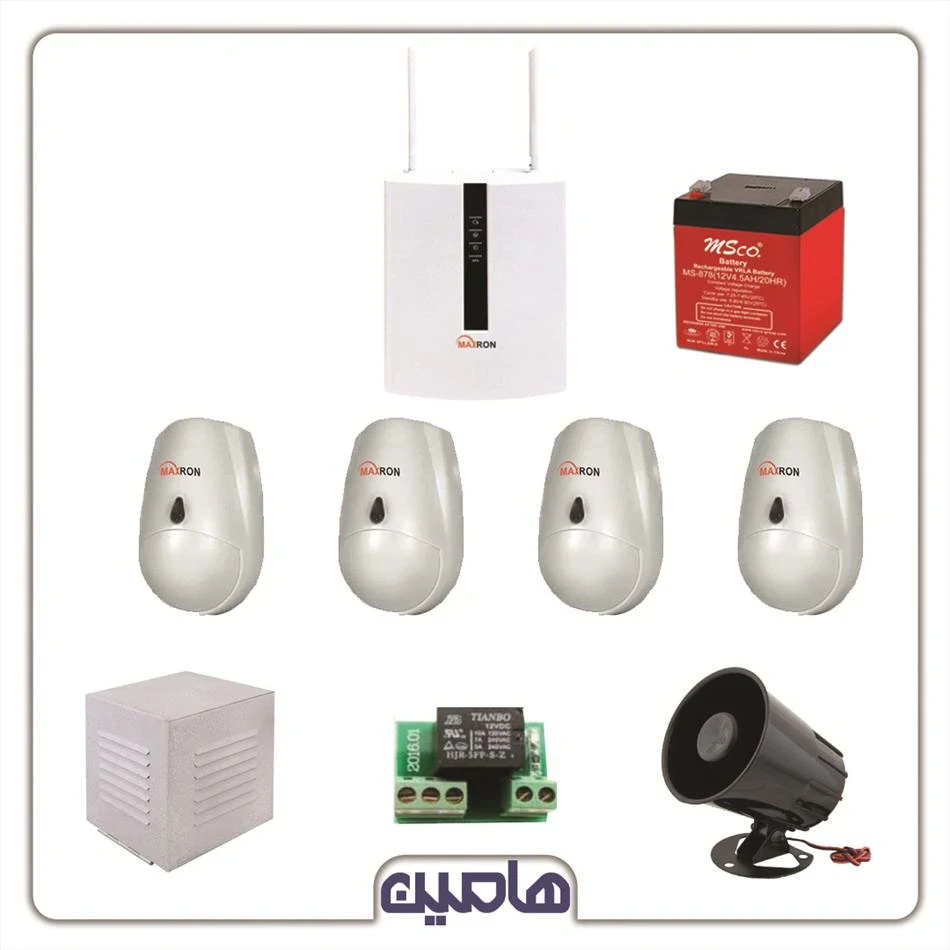 پکیج کامل دزدگیر صنعتی مکسرون به همراه 4 سنسور