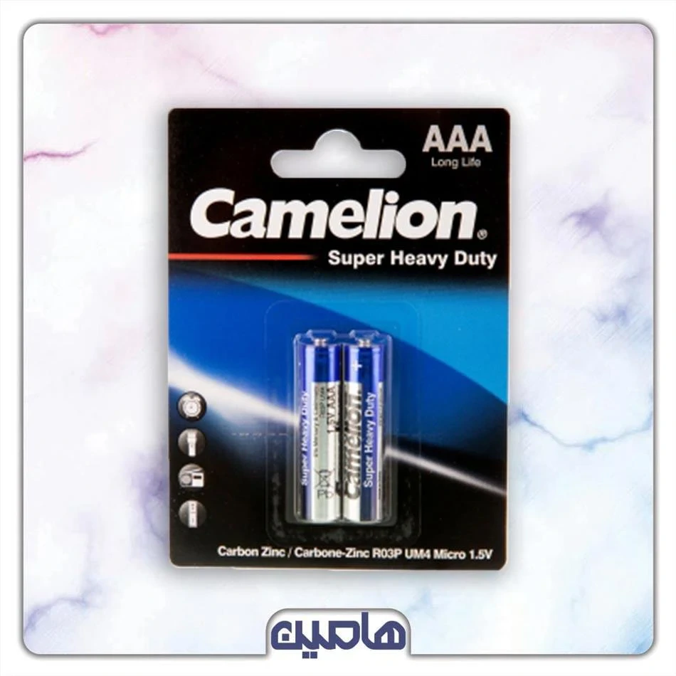 باطری نیم قلمی کملیون AAA دوعددی R03P
