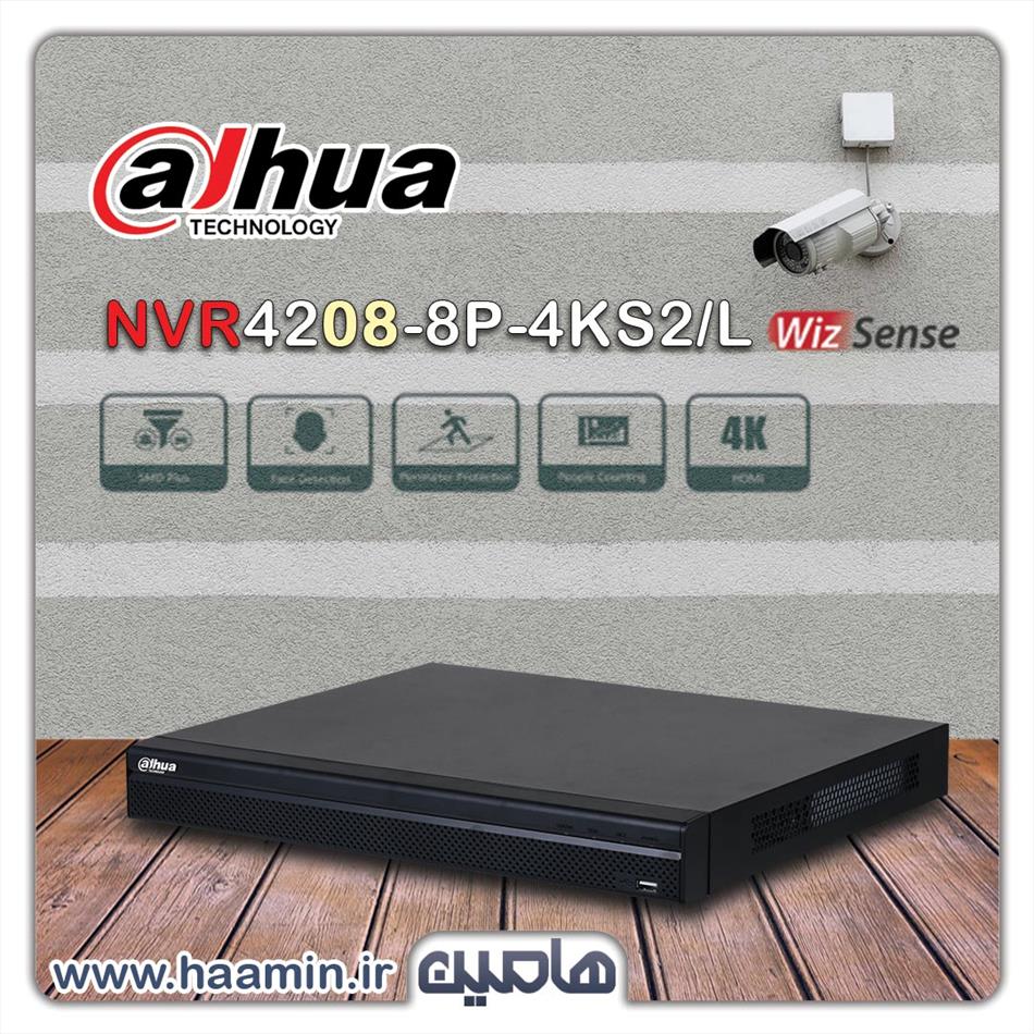 دستگاه ضبط تصویر 8 کانال داهوا مدل DHI-NVR4208-8P-4KS2/L
