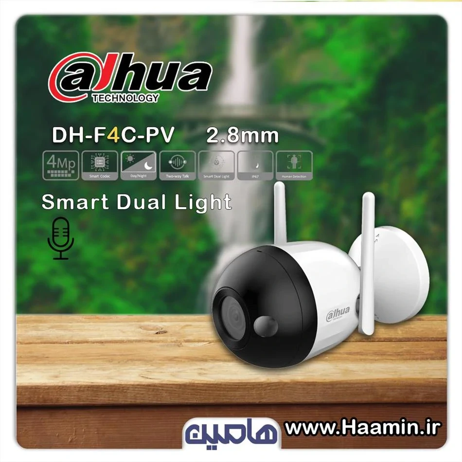 دوربین مداربسته تحت شبکه 4 مگاپیکسل بیسیم داهوا مدل DH-IPC-F4CP-LED