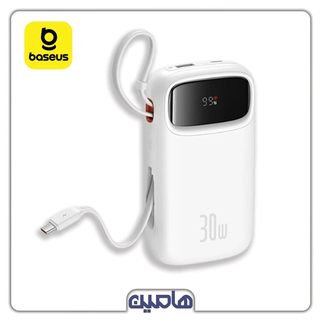 پاوربانک بیسوس مدل PPQD4 QPow2 ظرفیت 20000 میلی آمپر با توان 30W