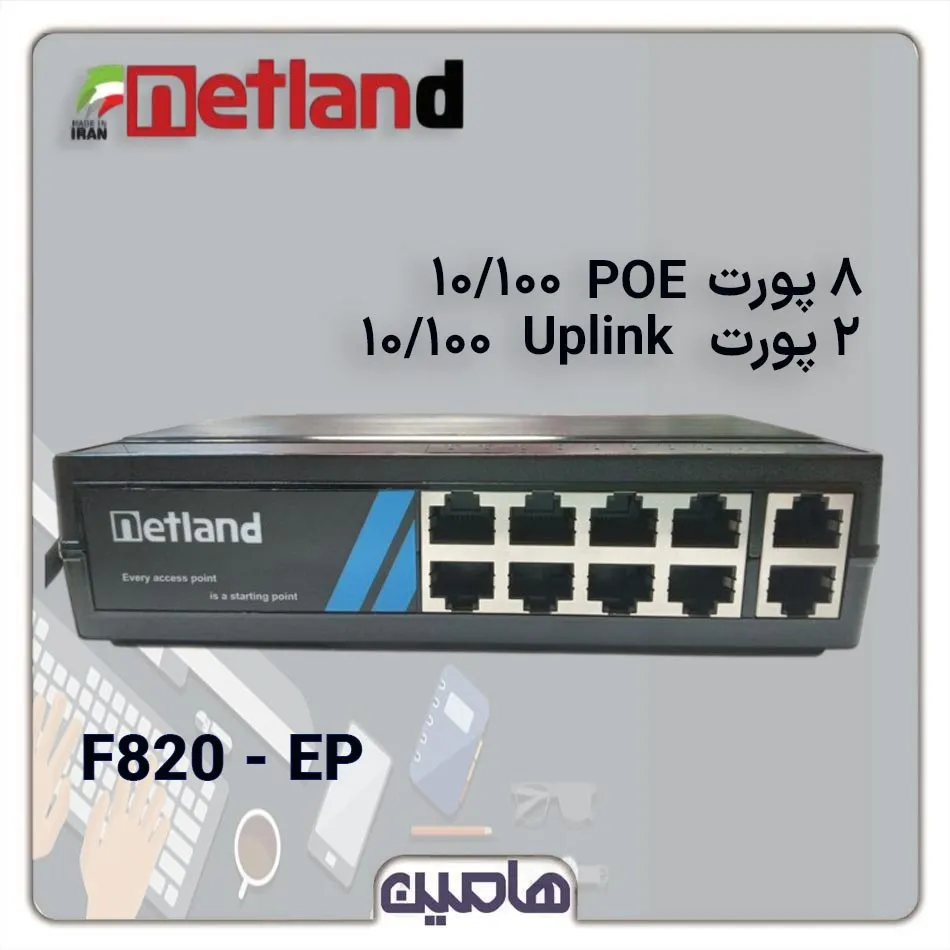 سوئیچ شبکه 10 پورت نتلند مدل F820-EP