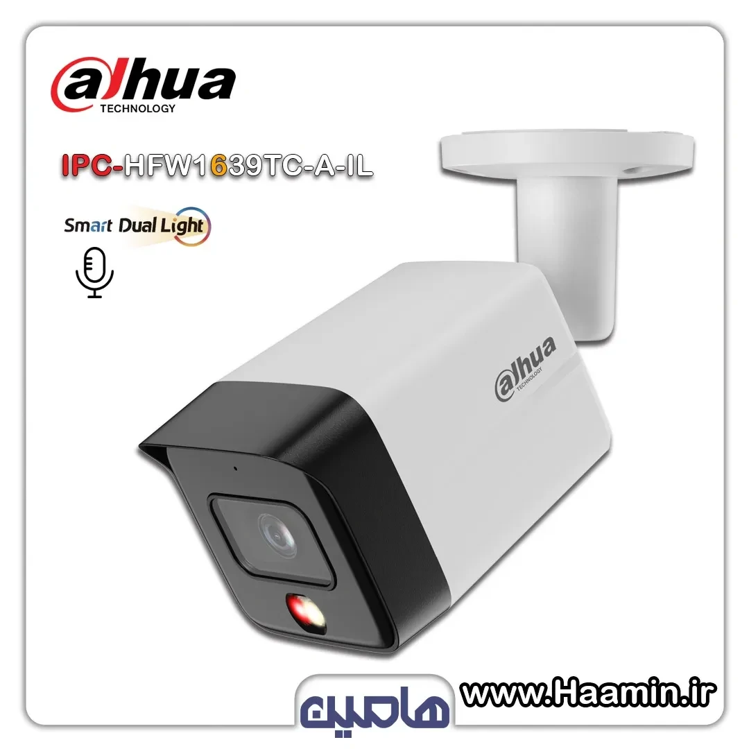 دوربین مداربسته تحت شبکه 6 مگاپیکسل داهوا مدل  DH-IPC-HFW1639TC-A-IL